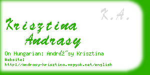 krisztina andrasy business card